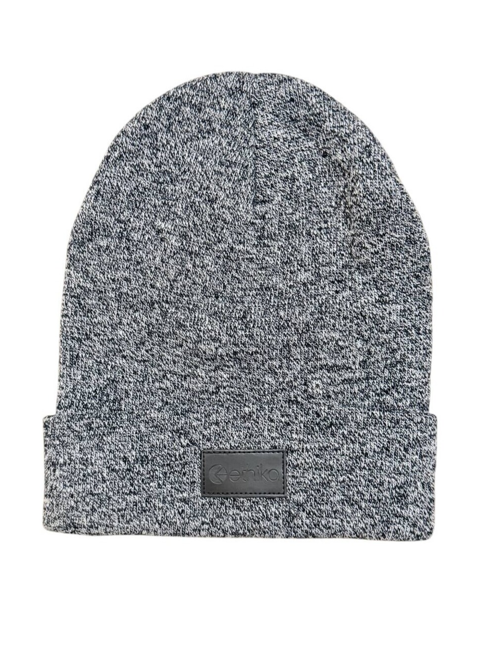 Ethika Marled Knit Beanie Black White Cuffed